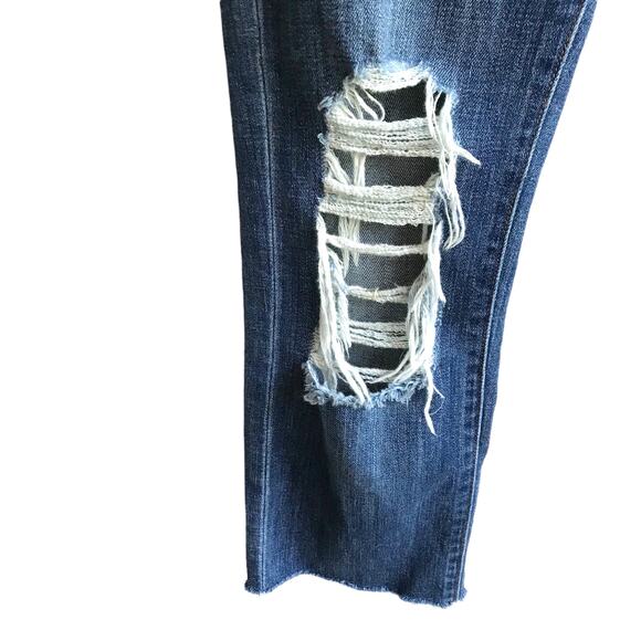 L’Agence Jordan Cropped Straight High Rise Denim Jeans Size 23 Vintage Destruct - Picture 11 of 16